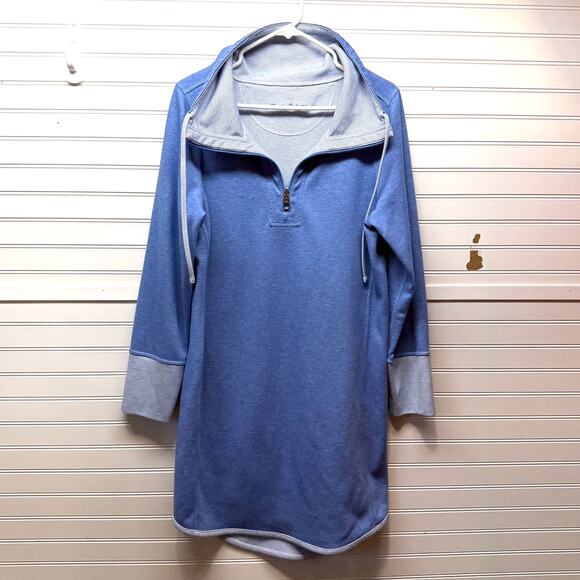 Tommy Bahama Sun Fade FlipSide Reversible Half Zip Long Sleeve Dress Size M/L - Picture 1 of 13